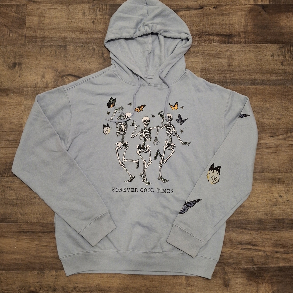 Cold Crush Graphic Butterfly Skelton Hoodie